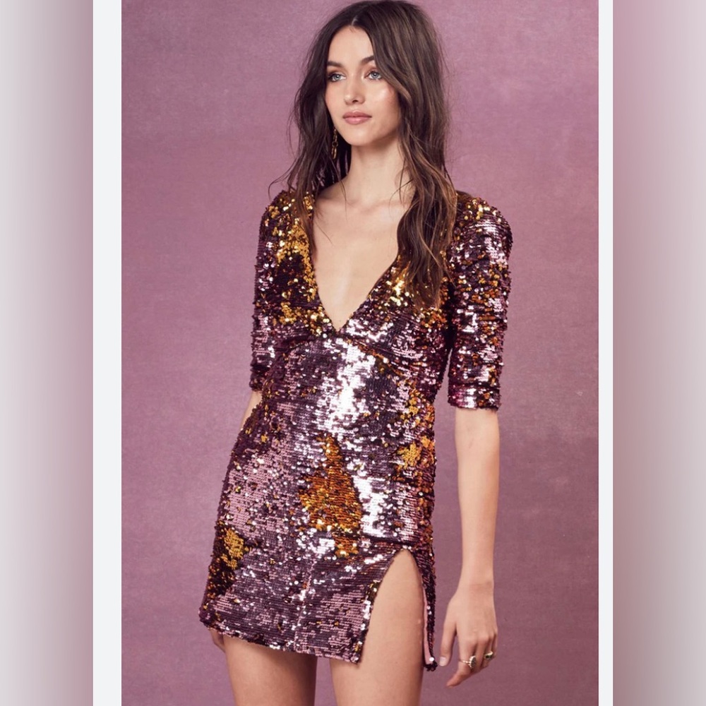 FOR LOVE & LEMONS Sparklers Party Sequin Dress